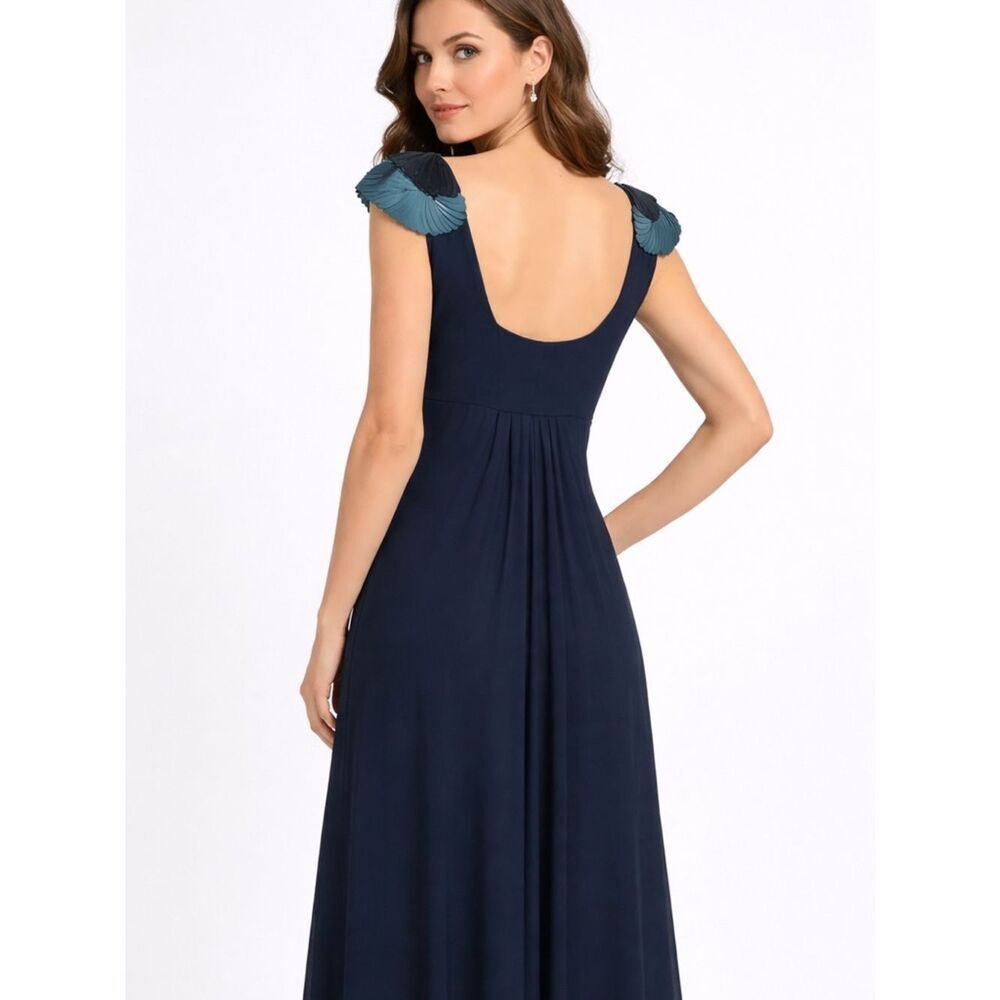 TED BAKER Haylei Black Sequin ALine Maxi Gown/Dress Formal Wedding 8 Black Tie - Picture 2 of 7